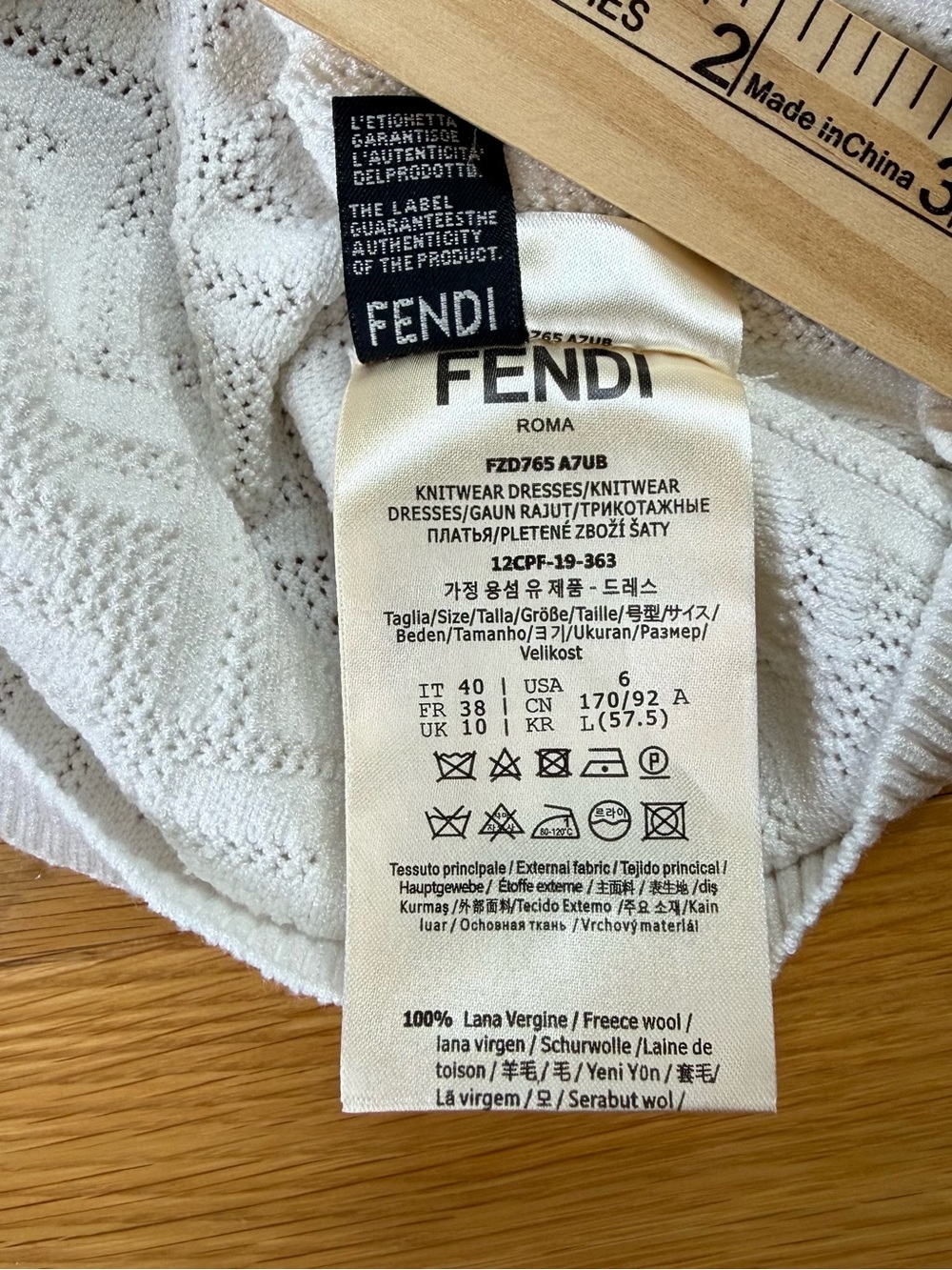Fendi FF Motif Pencil Skirt 100% Wool - Picture 6 of 9